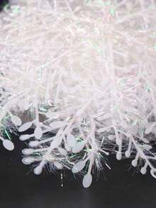 30个圣诞白色雪花装饰品，塑料闪光雪花装饰品，适用于冬季圣诞树装饰，尺寸各异，工艺雪花 - 白色 - 查看 5