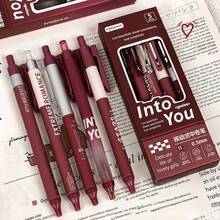 Retro High Cost-Effective Bordeaux Red 0.5mm Ballpoint Pen, Back To School Season, Stationery, Campus Style, Supplies, Personalized Gift, Cool Decoration, Art Supplies, School Supplies, Pen