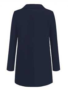 Nueva chaqueta casual de estilo europeo y americano, chaqueta de solapa ajustada para mujer, para primavera/otoño - azul real - Ver 3