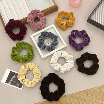 Multicolored Velvet Small Elastic Hair Ties Are Suitable For Girls And Women As Ponytail Hair Ties That Do Not Damage Hair ,Hair Elastics ,Hair Rubber Bands ,Scrunchies ,Hair Rope