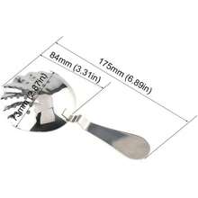 AM0XE10E0R1US - Colador de barra de acero inoxidable con forma de concha ranurada, cuchara de filtro de cubitos de hielo, herramienta profesional para barra de bar (oro rosa), AM0XE10E0R1US - Negro - - Ver 3