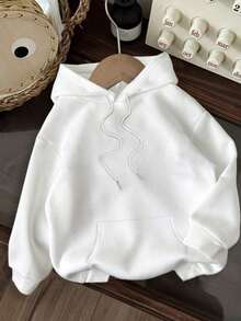 Men's White Casual Street Style Hoodie With "LA" Letters And Palm Tree And "California" Text Combination Print On The Front And Back. The Combination Print Of Palm Tree And Letters On The Front And Back Is Eye-Catching And Suitable For Various Scenarios Such As Daily Commuting, Street Casual Activities, And Gatherings With Friends. - trắng - Xem 2
