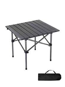 Ultralight Outdoor Compact Camping Side Table Folding Camp Table Portable Roll Up Table With Carry Bag Small Table For Backyard, Indoor, Grilling, BBQ