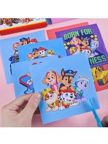 Paw Patrol 卡通汪汪队立大功毛毛、阿奇、甜甜、慧慧、露玛手工剪纸狗狗小队原创益智游戏奖励儿童手工礼品套装（剪刀颜色随机）情人节、圣诞节、圣诞袜填充物、复活节惊喜 - 彩色 - 查看 7