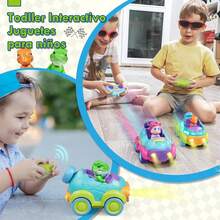 TendenciaLehoo Castle Carro de Control Remoto, 2.4GHz Luminescence Juguetes para Niño con 2 Conductor de Dinosaurios, Recargable Carro Control Remoto para Música y Luces, Regalos para Bebe Niño NiñaCalidad premium - Rosa Unicornio - Ver 7