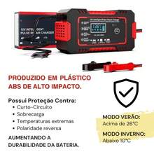 Carregador De Bateria Automotivo Inteligente 12v 6a-12v 10a  24v 5aReparador Bivolt Digital Carro Moto Jet Ski Motonaut - 12V - Visão 2