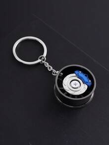 Fashion Metal Wheel Hub Keychain Finger Spinner Toys Rotating Car Wheels Pendant Key Chains Birthday Fathers Day Party Gift
