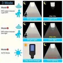 4/2/1pcs Outdoor Solar Street Light With Remote Control LED Wall Light,Body Sensor Garden Light,For Yard,Garden,Path,Parking Lot - IP65 Waterproof Solar Street Lights