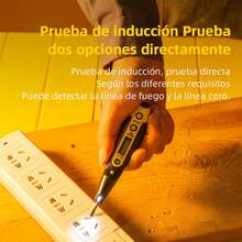 deli Detector de Voltaje Pluma de Prueba de Tensión AC y DC sin Contacto Detector de Pantalla LCD Medidor AC12-250V (amarillo + negro) Con luces (DL8005) - DL8005 - Ver 5