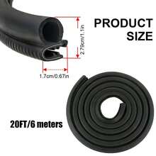 Black Rubber Push-In Door Sealing Strips For Car Doors, Suitable For Cars, Trucks, Recreational Vehicles, And RVS - Noise Reduction And Heat Insulation - Black - View 3