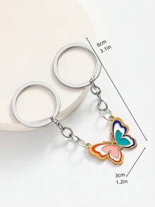 Nuevos llaveros de pareja de mariposa, ballena y ciervo, los talla grande vendidos para el Día de San Valentín. Llaveros de pareja de aleación con flores, tomates y huevos, en blanco y negro para el día y la noche, adecuados para uso diario, regalos para amigos, regalos del Día de San Valentín - Multicolor - Ver 8