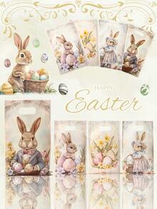 50个复活节兔子礼品袋，复活节兔子复活节彩蛋礼品包装袋，复活节派对用品，复活节装饰品，复古复活节带提手礼品袋，复活节小礼品袋，复活节糖果袋，复活节收纳袋，复活节购物袋，复活节餐桌装饰，复活节房间装饰，复活节家居装饰，复活节户外装饰，春季装饰，复活节礼品袋，派对小礼物 - 復活節復古 - 查看 10