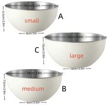 3pcs/Set Stainless Steel Salad Mixing Bowl (With Measurement Marks), Baking & Whipping Bowl, Vegetable Washing Basin Set