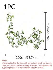 1pc Artificial Mandala Vines, Suitable For Home Decor On Dining Table, Windowsill, Bedroom, Garden Fence, Spring/Summer Gifts Birthday Graduation,Fake Plants - Green - View 7