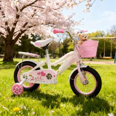 12/14/16 pollici Bicicletta con rotelle - 3 stili disponibili, bicicletta a pedali (colore inviato casualmente)