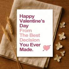 1pc Funny Valentine's Day Card For Husband Or Boyfriend, The Best Decision You've Ever Made, Sarcastic Valentine's Day Card, Small Business Supplies, Thank You Card, Birthday Gift, Unusual Item - Multicolor - View 5