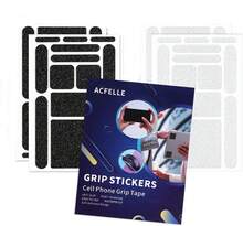 Shockproof 4Pack Phone Grip Tape, Grip Stickers Decal Pre-Cut Non Slip Kit Adhesive Traction Cell Phone Cases, Handles, Tools 4Pack Clear Spring Gift - 2 Black and 2 Clear - View 8