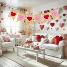 Galentines Banner Garland Creative Heart Letters Hanging Decorations For Celebration Party - Red - View 3