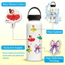50pcs Dance Graffiti Stickers, Ballet Theme Stickers, Suitable For Birthday Party Decoration, Luggage, Skateboard, Phone Case, Etc., Vinyl Waterproof Stickers, Beautiful And Practical, Suitable For Teenagers And Adults, Also Decoration Material For Vision Board. - Multicolor - View 10