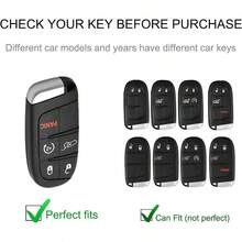For  Key Fob Cover With Leather Lanyard Key Case Protection Shell Fit For Grand Cherokee Renegade Dodge Durango Challenger Journey Smart Key Holder White Premium Protective Case With Stylish Leather Strap For Enhanced Durability And Convenience In Daily Use And Outdoor Adventures - White - View 2