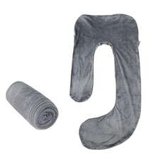 Pregnant Women's Pillow J-Shaped Whole Body Pillow With Velvet Cover, Suitable For Pregnant Women, - 灰色枕頭套 - 查看 5