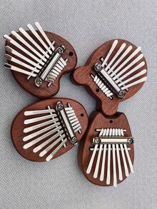 8-Note Wooden Mini Thumb Piano, 5-Finger Portable Thumb Piano Pendant, Beginner Finger Piano, Wooden Craft - Multicolor - View 3