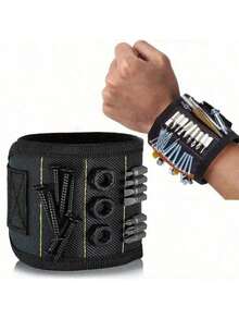 Ręcznie robiona magnetyczna opaska na nadgarstek, regulowany rozmiar, lekka i miękka, nie uciska nadgarstka. Silny magnes przyciąga przyciski, śruby, nity i drobne elementy, umożliwiając swobodną obsługę obiema rękami.