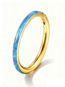 1pc Opal Nose Ring 316 Stainless Steel Hinged Ear Cartilage Ear Cuff Septum Ring Body Piercing Jewelry - Opal - View 22