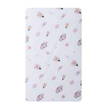 BEEWEED Bộ ga trải giường cũi em bé bằng sợi microfiber siêu mềm - Bộ đồ giường cho trẻ nhỏ sang trọng, phù hợp với nệm cũi và nệm trẻ nhỏ tiêu chuẩn, tấm bảo vệ nệm họa tiết động vật, 1 gói 28*52*8 inch/71*132*20 cm - Màu hồng gỉ - Xem 6