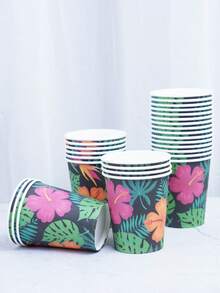 Juego de bandejas desechables con tema de orquídeas, que incluye vasos de papel de 9 pulgadas y 7 pulgadas. Adecuado para diversas ocasiones como clubes, fiestas, picnics, bodas, banquetes familiares y suministros para fiestas. Adecuado para la decoración de la cocina y el comedor, así como para la decoración de fiestas. Este es un conjunto de platos y vajilla desechable para recepciones. Fiesta de boda, diseño. - Multicolor - Ver 5