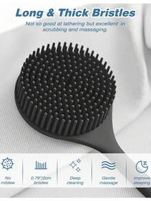 4pcs Silicone Back Scrubber And Soft Bath Glove Set, Exfoliating Body Scraper And Super Foaming Shower Brush Combo, Rich Foam Body Cleansing Tool