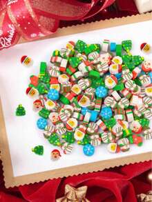 100 Stücke Weihnachts-Mini-Radiergummis, verschiedene Designs wie Schneemann, Weihnachtsmann, Schneeflocke, Weihnachtsbaum Bleistift-Radiergummis im Großpackung, verwendet als Geschenkfüller, Belohnungen, Weihnachtsparty-Geschenke, Weihnachtsdekoration, Weihnachtszubehör - Verschiedenfarbig - Übersicht 11