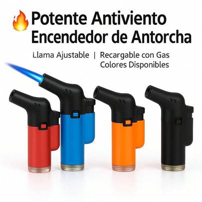 4 encendedores tipo antorcha rellenable Practico y compacto Uso diario