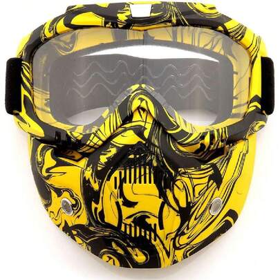 Motorcycle Goggles Paintball Mask, Detachable Face Mask, Dirt Bike Ty Goggles For Men Women,32378664