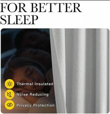 Patio Door Curtain Sound Blocking, Bedroom Privacy Room Divider Curtain Screen Partitions, Thermal Insulated Blackout Closet Sliding Door Curtain (1 Panel, 8.3ft Wide By 7ft Long, Gray) - 白色 - 查看 6