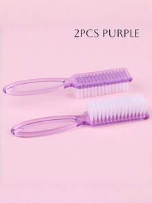 Multipurpose Silicone Nail Cleaning Brush With Dopamine Colorful Powder Handle, Large Transparent Goat Horn Shaped For Women Ladies Manicure Tool - Multicolor - View 19