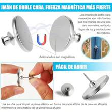 QY- ZJchao 2 Retenciones Clip de Cortina Magnéticas Elegantes Gato Soportes de Metal con Resorte para Fijar Cortinas Lazos de Cortina Magnéticos Plata -6194 - Pago - Ver 3