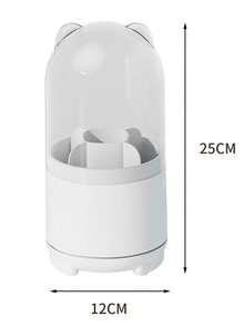 1 szt. Obrotowy o 360 stopni menedżer makijażu na biurko, menedżer pędzli do makijażu, pyłoszczelny uchwyt na szminkę i długopis do brwi