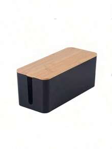 Fashionable Black And White Multi-Functional Cable Management Box, Keeping Cables Neat, Essential For Home And Office Organization, Suitable For Desk And Home Management, Christmas Gift, Halloween Gift