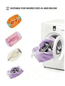 Washing Machine Shoe Bags For All Shoe Types - Yellow With Blue Zipper, Protective Laundry Bags With Rich Fleece Inside, Perfect For Sneakers And Casual Shoes, Laundry Bags, Laundry Bags Holiday Essentials Holiday Travel Travel Essentials Travel Bag Travel Accessories Graduation The Perfect Gift Travel Organizer Drawstring Shoes Pouch Shoes Cover Portable Dust-Proof For Men For Women Packing Cubes Vacation Essentials