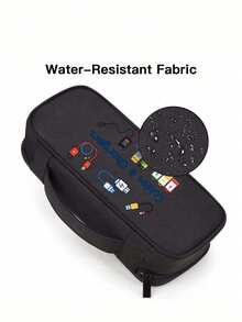 电子产品收纳旅行包，印有数据线和移动电源图案，旅行必备单品收纳包 - 多隔层数码收纳包，拉链封口，便携式电子配件收纳包，可收纳充电线、移动硬盘和移动电源等，适用于移动电源、手机充电器、数码相机配件，是商务旅行者和返校用品的理想之选。 - 彩色 - 查看 7