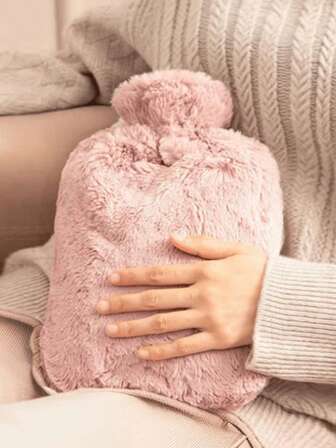 1 pieza Botella de agua caliente de 1000ml/2000ml, bolsa de agua caliente para que las mujeres se calienten el abdomen, compresa caliente, tamaño estudiante, peluche lindo