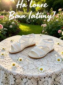 Dép lưới mùa hè cho trẻ em, dép bệt thoáng khí thời trang, giày đi biển thông thường, thích hợp cho các chuyến đi chơi hàng ngày - Màu be - Xem 3