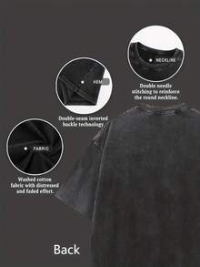 2026 Men's Round Neck Casual Washed T-Shirt, 100% Cotton, "Metal Gear" Pattern Print And Text, Machine Washable, Comfortable, Suitable For Spring, Summer, Autumn, And Winter, Lightweight And Breathable, Fan Merchandise, Y2K Style, Loose Fit, High-Quality Promotion, Popular Anime Products, White Tops, Valentines Day Outfit, Mardi Gras, Summer Tops,   For Women, Valentine Outfits For Women, Women Tops, Fairycore, Superbowl, Elegant Women's Clothing - 黑色 - 查看 4