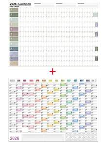 2026 年日历，大号卡哇伊待办事项清单计划器，目标日程安排器，大号多月可重复使用海报