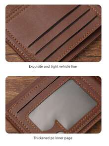 1/3pcs Men's Wallet,Men's Wallet,Men Wallet,Men Gifts,Wallets For Man, Lightweight Luxury Business PU Short Wallets With Large Capacity Multi Card Slots And Coin Pocket Portable Document Holder With Transparent Photo Slot Slim Minimalist Bifold Design Ideal Gift For Father's Day Birthday Stylish Soft Wallet For Young Men And Couples(Average Code 1PC Color Random) - Multicolor - View 10