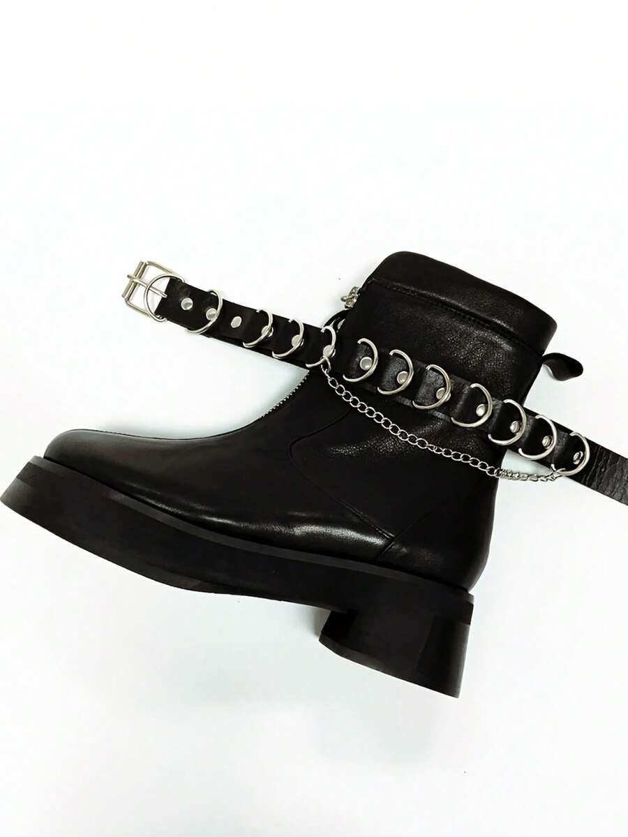 Stylish Gothic-Style Shoe Accessory Made Of Pu Material Detachable And Adjustable In Size Suitable For Daily Wear And Festive Use - Black - View 1