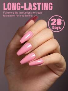 YOKEFELLOW TPO-Free & HEMA-Free 10ml Gel Nail Polish, Pink Nails All Seasons Semi Permanent Manicure Nail Gel Polish Soak Off UV LED Nail Art Salon DIY For Women Girls -AB070