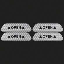 4pcs Open Door Reflective Stickers, Safety Warning Reflective Film, Car Door Anti-Collision Strips, Anti-Scratch Decorative Stickers - one-size - View 15