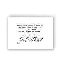 你愿意做我的教母吗？贺卡 - 教母、教父、教母邀请卡 - 彩色 - 查看 11